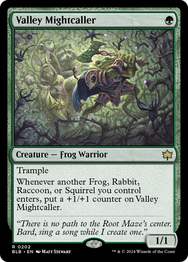 bloomburrow mtg cards Valley Mightcaller [Bloomburrow] – FIVE6 Gaming Deck:XIV Scions & Spellcraft WUB with a possibility of Kamigawa: Neon Dynasty Kaalia of the Vast