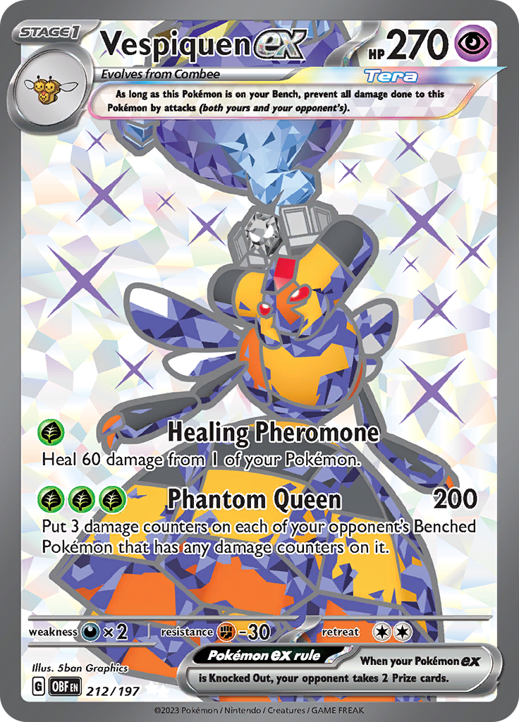vespiquen pokemon card ex (212/197) [Scarlet & Violet: Obsidian Flames] – FIVE6 Gaming Family Friendly Pokémon Hit Points120 HP suspend mtg cards Ask Condition - SKU:GD - 35459