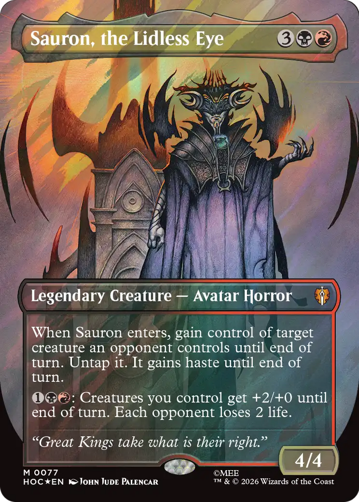 Sauron, the Lidless Eye (Borderless) (Surge Foil) [The Hobbit: Eternal-Legal]