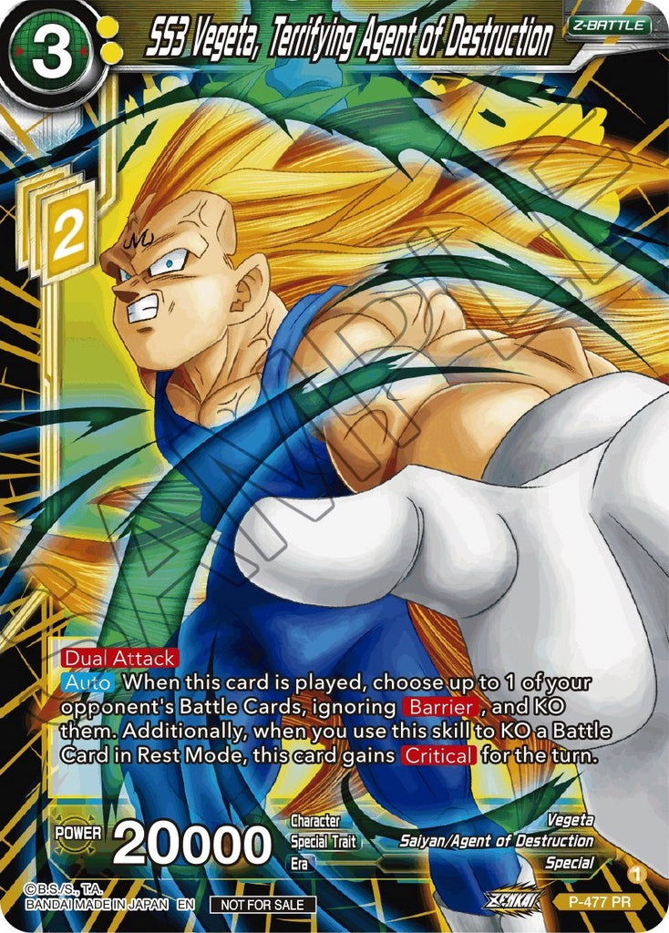 SS3 Vegeta, Terrifying Agent of Destruction (Silver Foil) (P-477) [Tournament Promotion Cards]