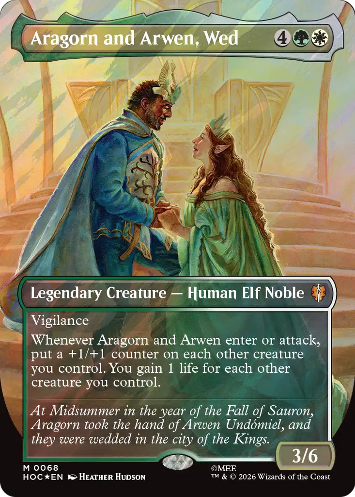 Aragorn and Arwen, Wed (Borderless) (Surge Foil) [The Hobbit: Eternal-Legal]
