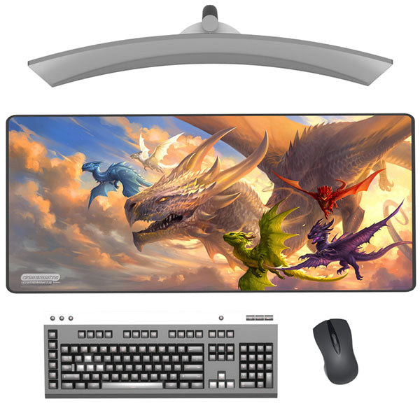 Playmat: Deskmat- Baby Dragons, Flight Lessons
