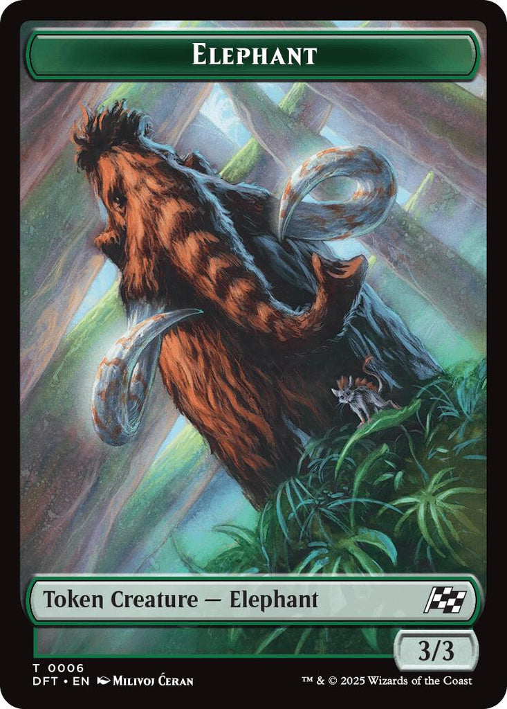Elephant // Zombie (0003) Double-Sided Token [Aetherdrift Tokens]