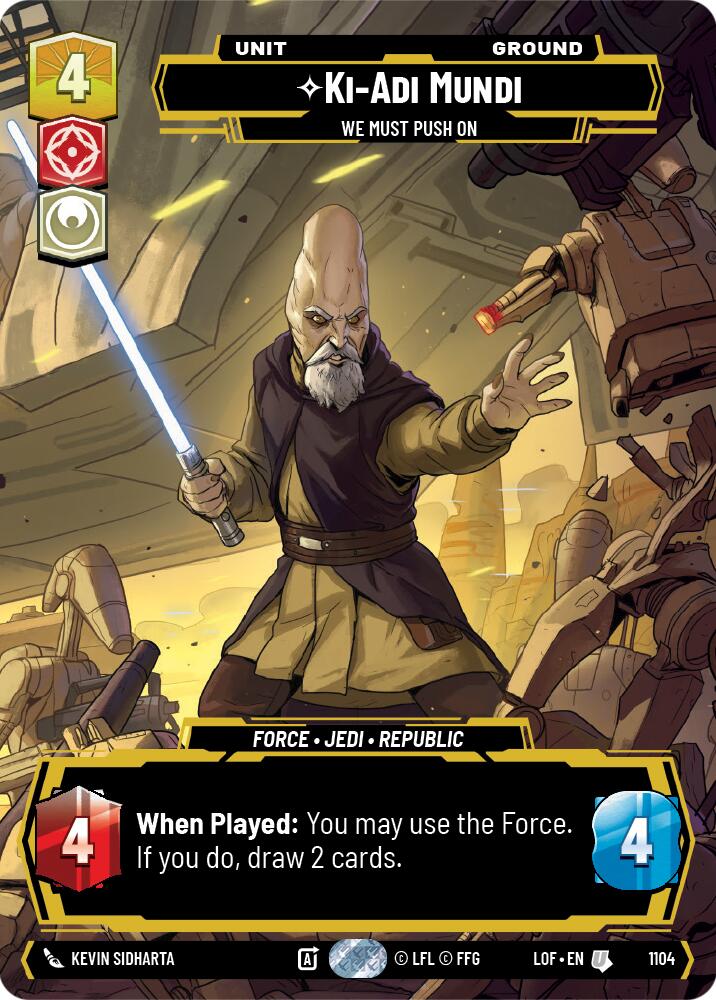 Ki-Adi-Mundi - We Must Push On (1104) (Prestige Foil) (1104) [Legends of the Force]