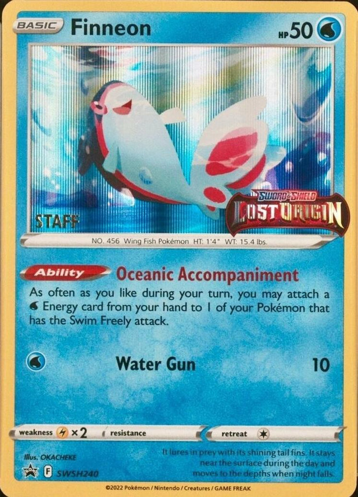 Finneon (SWSH240) (Prerelease Staff) [Sword & Shield: Black Star Promos]