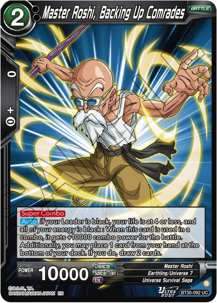 Master Roshi, Backing Up Comrades (BT30-092) [Three Glorious Fighters]