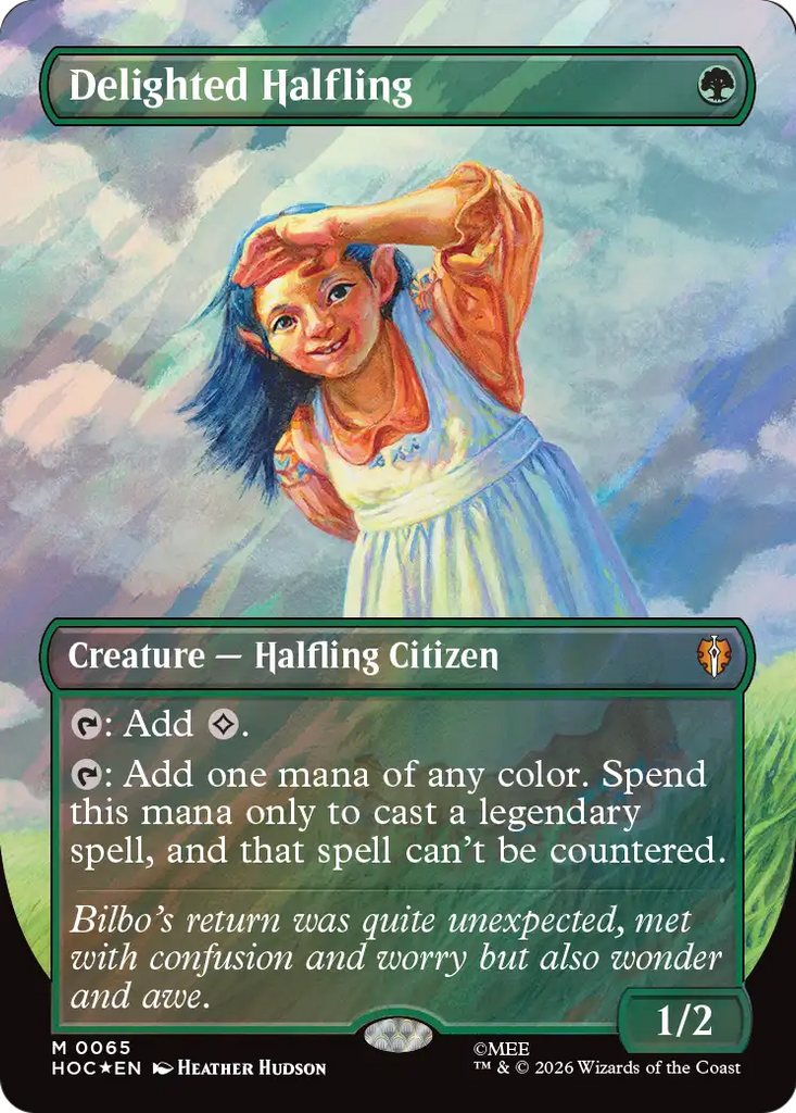 Delighted Halfling (Borderless) (Surge Foil) [The Hobbit]