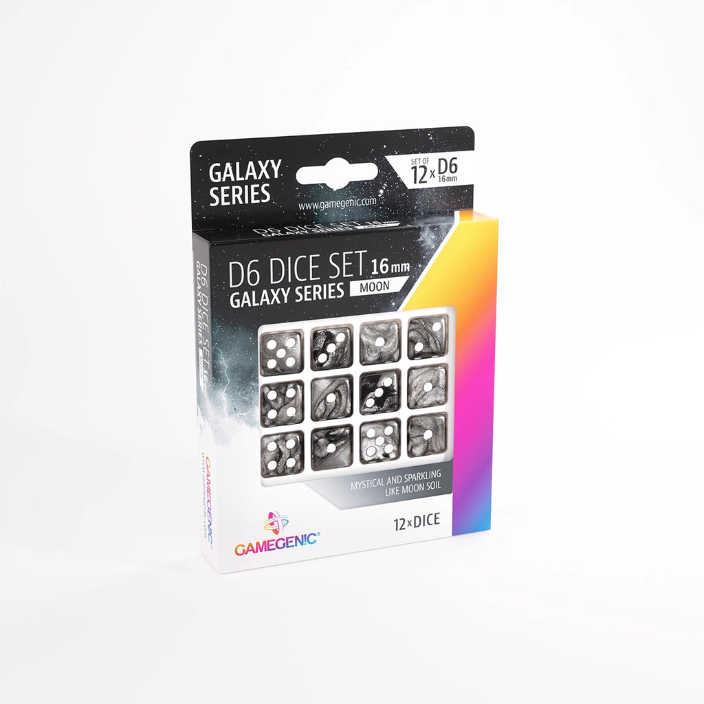 D6 DICE SET (set of 12)  GALAXY SERIES (Moon)