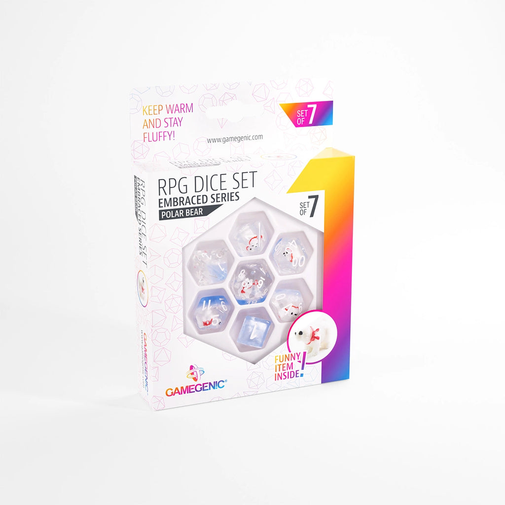 RPG DICE SET (set of 7)  EMBRACED SERIES (Polar Bear)