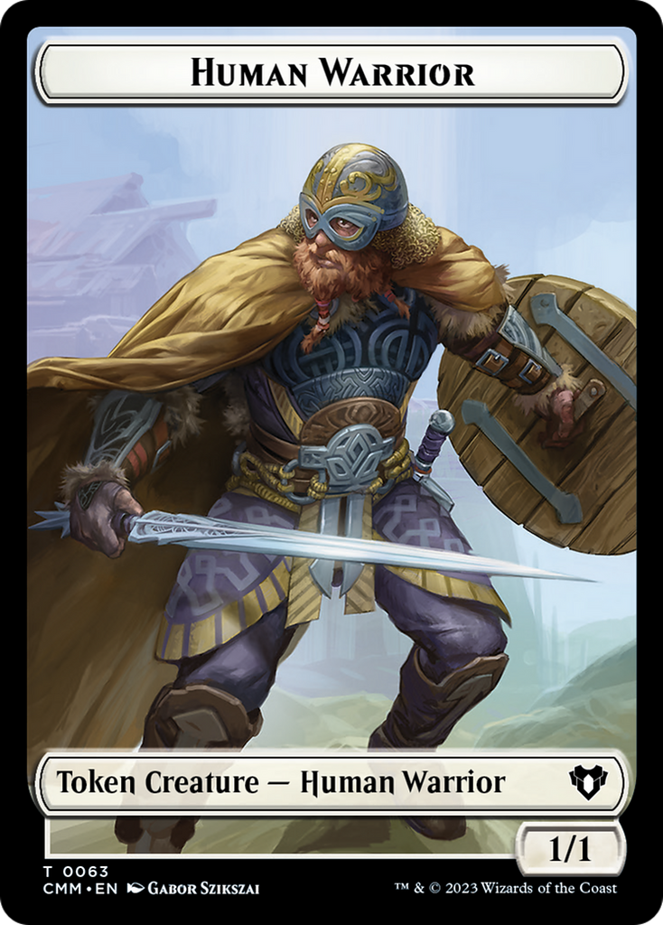 Human Warrior // Zombie Army Double-Sided Token [Commander Masters Tokens]