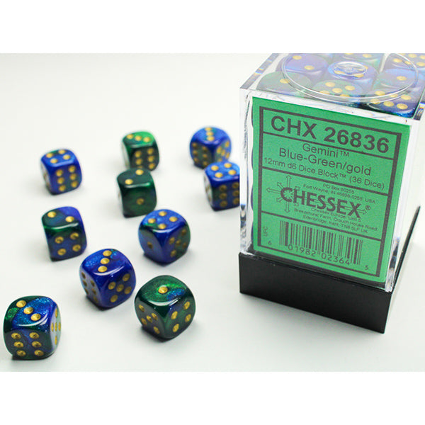12mm 36d6 Gemini: Blue-Green/Gold