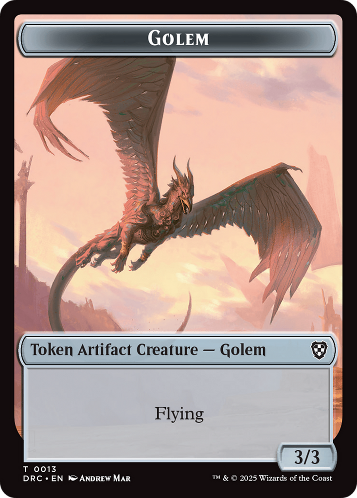 Golem (0013) // Nalaar Aetherjet Double-Sided Token [Aetherdrift Commander Tokens]