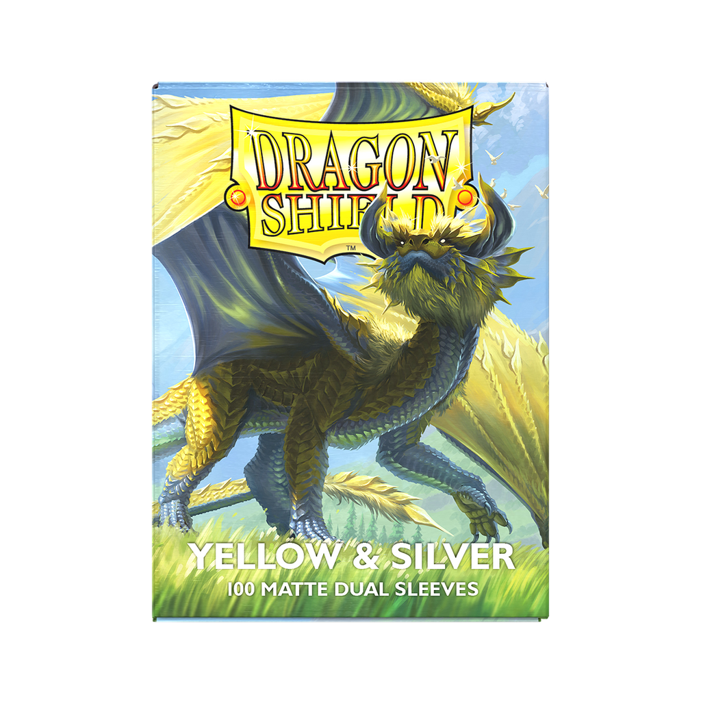 Dragon Shield: Standard 100ct Sleeves - Yellow & Silver (Dual Matte)