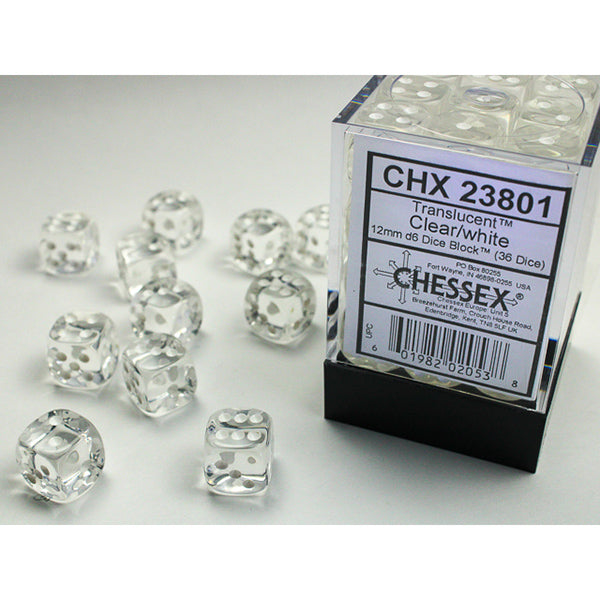 12mm 36d6 Translucent: Clear/White