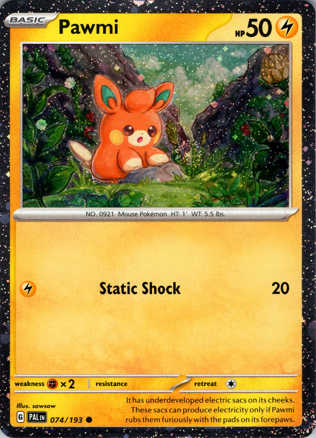 pawmi pokemon cards Card No.13 Seal MARUMIYA Nintendo MINT~NM Japanese i069 RarityPromo Hit Points50 HP Formnull Pawmi - 040 (Cosmos Holo)