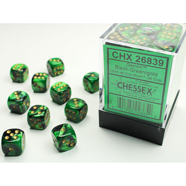 12mm 36d6 Gemini: Black-Green/Gold