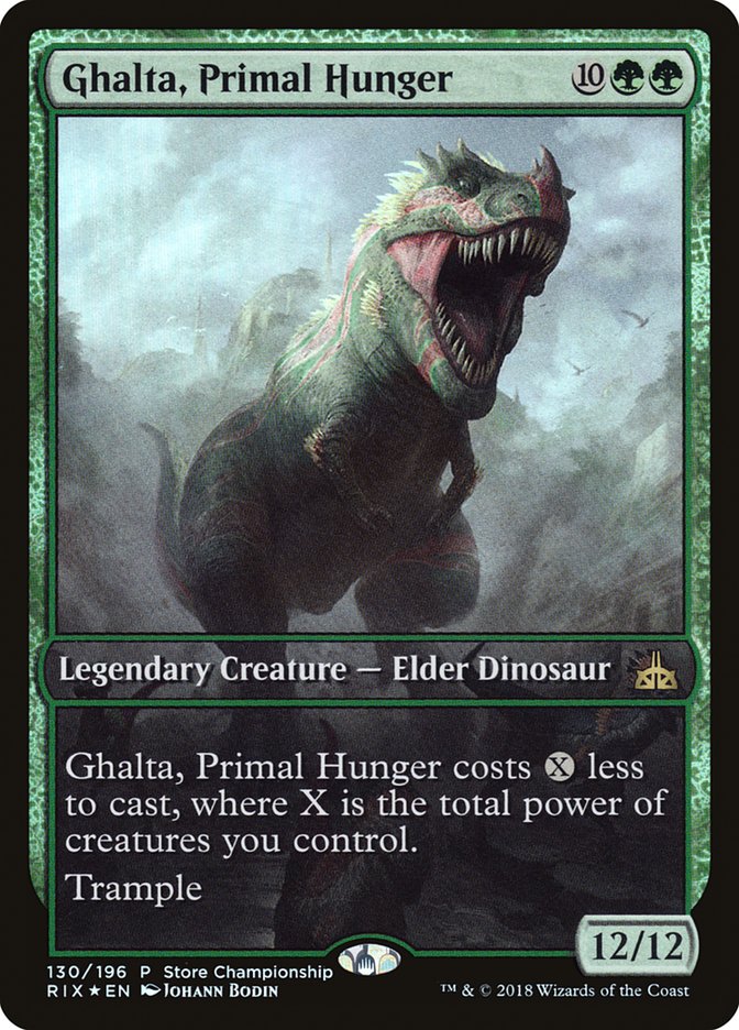 Ghalta, Primal Hunger (Store Championship) (Full Art) [Rivals of Ixalan Promos]