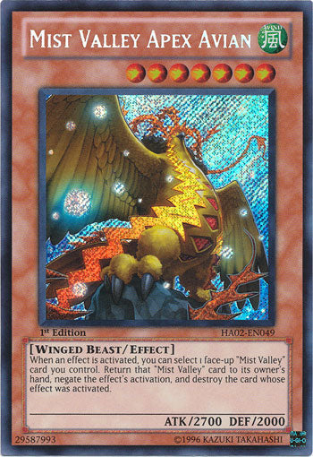 Mist Valley Apex Avian [HA02-EN049] Secret Rare